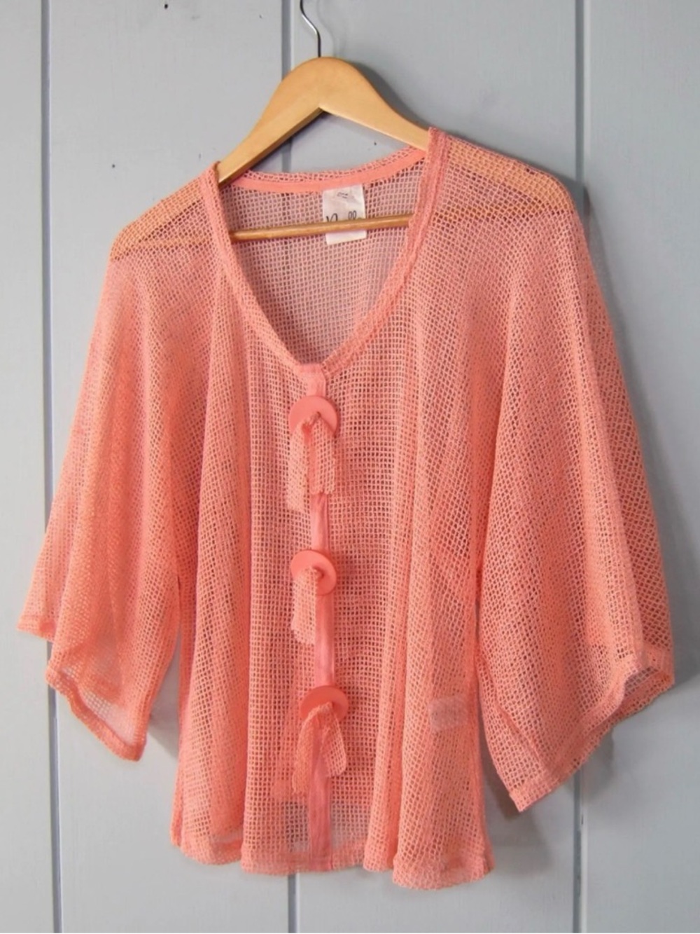 Peach Sheer Knit Top
